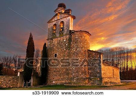 Stock Photo - The Asuncion church in Castillejo de Mesleon Segovia Castilla Leon Spain. Fotosearch