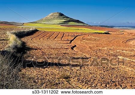 Stock Image - The Atalaya hill in La Guardia, Toledo Province, Castile-La Mancha, Spain.. Fotosearch