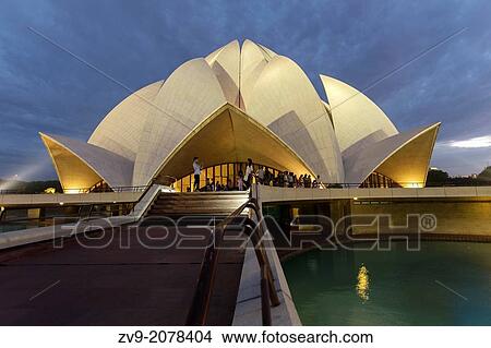 The Bahai Lotus Temple in Delhi is famous for its lotus-like shape. View Large Photo Image Picture - The Bahai Lotus Temple in Delhi is famous for its lotus-like shape.. Fotosearch