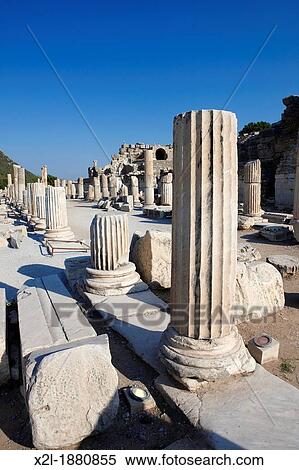 The Basilica Stoa Royal Colonnade Ephesus Archaeological Site, Izmir province, Turkey View Large Photo Image Stock Photography - The Basilica Stoa Royal Colonnade Ephesus Archaeological Site, Izmir province, Turkey. Fotosearch