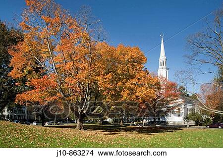 ? The Battle Green? historic town green with church, maples in autumn, Lexington, Massachusetts, USA View Large Photo Image Picture - ? The Battle Green? historic town green with church, maples in autumn, Lexington, Massachusetts, USA. Fotosearch