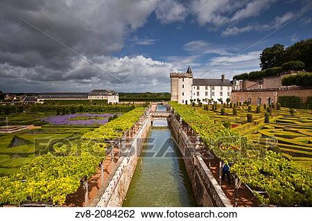 The beautiful castle and gardens at Villandry in France. This small castle and its village are within the confines of the Loire Valley. View Large Photo Image Stock Image - The beautiful castle and gardens at Villandry in France. This small castle and its village are within the confines of the Loire Valley.. Fotosearch