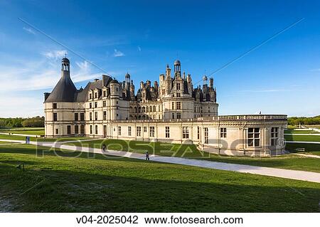 Stock Image - The beautiful Ch? teau de Chambord (Chambord Castle) in the Loire Valley, Loir-et-Cher, France, Europe. Fotosearch