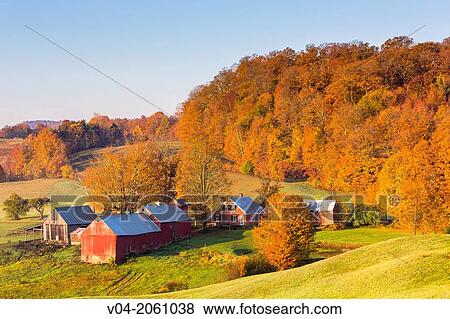 The beautiful Jenne Farm in the early morning, Vermont, USA View Large Photo Image Stock Photo - The beautiful Jenne Farm in the early morning, Vermont, USA. Fotosearch
