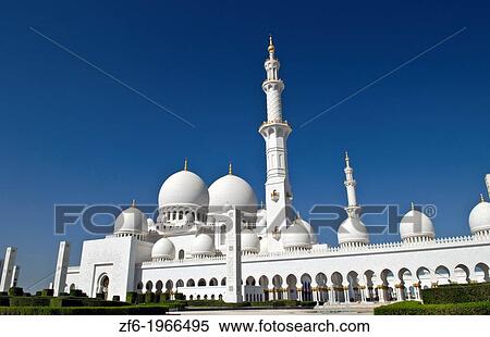 The beautiful white Sheikh Zayed Grand Mosque in Abu Dhabi in the UAE the worlds 8th largest Muslim mosque in the world in United Arab Emirates. View Large Photo Image Stock Photography - The beautiful white Sheikh Zayed Grand Mosque in Abu Dhabi in the UAE the worlds 8th largest Muslim mosque in the world in United Arab Emirates.. Fotosearch