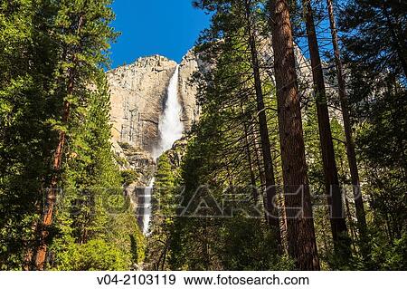 The beautiful Yosemite Falls in the Yosemite National Park, California, USA View Large Photo Image Stock Photo - The beautiful Yosemite Falls in the Yosemite National Park, California, USA. Fotosearch