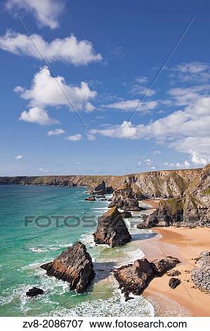 The Bedruthan Steps on the north Cornwall coastline. View Large Photo Image Stock Photo - The Bedruthan Steps on the north Cornwall coastline.. Fotosearch