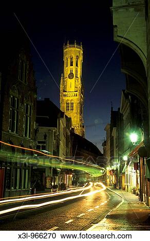 The Belfry tower in the medieval town of Brugge Flanders Belgium View Large Photo Image Stock Image - The Belfry tower in the medieval town of Brugge Flanders Belgium. Fotosearch