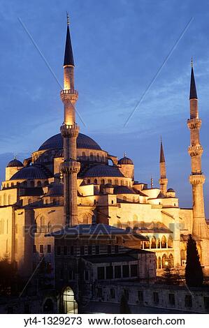 The Blue Mosque illuminated at night Sultanahmet District, Istanbul, Turkey View Large Photo Image Stock Image - The Blue Mosque illuminated at night Sultanahmet District, Istanbul, Turkey. Fotosearch