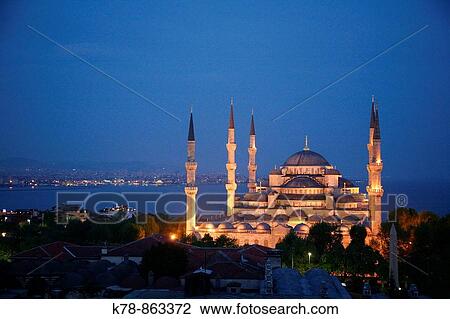 The Blue Mosque or in its Turkish name Sultan Ahmet Camii. Istanbul, Turkey. View Large Photo Image Stock Image - The Blue Mosque or in its Turkish name Sultan Ahmet Camii. Istanbul, Turkey.. Fotosearch
