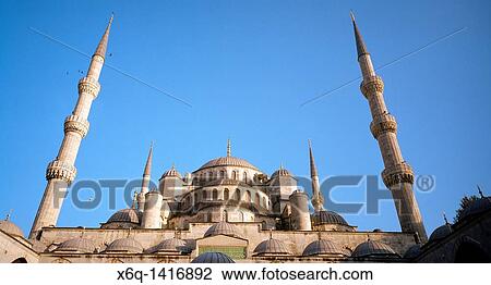 Stock Image - The Blue Mosque Sultan Ahmet Camii in Sultanhamet, Istanbul, Turkey.. Fotosearch