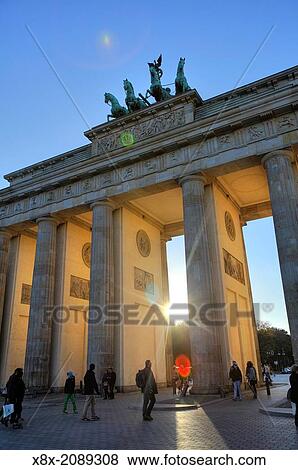 The Brandenburg Gate at sunset, Berlin, Germany. View Large Photo Image Stock Photo - The Brandenburg Gate at sunset, Berlin, Germany.. Fotosearch