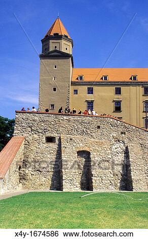 Stock Photograph - The Bratislava's castle before reconstruction. Fotosearch