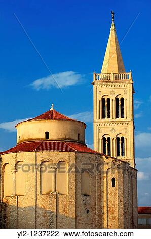 The Byzantine St Donat's Church & the Campinale bell tower of the St Anastasia Cathedral Zadar, Croatia View Large Photo Image Stock Image - The Byzantine St Donat's Church & the Campinale bell tower of the St Anastasia Cathedral Zadar, Croatia. Fotosearch