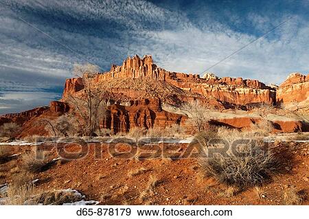 The Castle in winter, Capitol Reef National Park, Torrey, Utah, USA View Large Photo Image Stock Photo - The Castle in winter, Capitol Reef National Park, Torrey, Utah, USA. Fotosearch