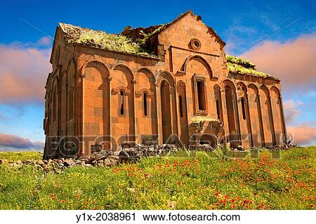 The cathedral of Ani, Also known as Surp Asdvadzadzin (church of the Holy Mother of God), its construction was started in the year 989, under King Smbat II. Ani archaelogical site on the Ancient Silk Road, Kars, Anatolia, Turkey. View Large Photo Image Stock Image - The cathedral of Ani, Also known as Surp Asdvadzadzin (church of the Holy Mother of God), its construction was started in the year 989, under King Smbat II. Ani archaelogical site on the Ancient Silk Road, Kars, Anatolia, Turkey.. Fotosearch