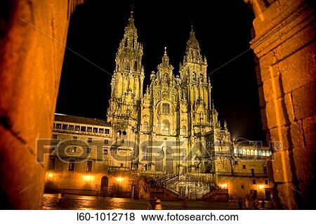 The cathedral of Santiago de Compostela is the destination of the important medieval pilgrimage route, the Way of St James Galicia, Spain View Large Photo Image Stock Photo - The cathedral of Santiago de Compostela is the destination of the important medieval pilgrimage route, the Way of St James Galicia, Spain. Fotosearch