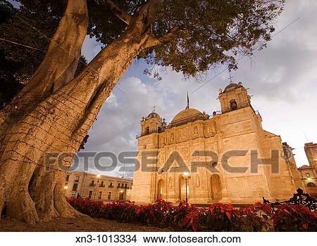 The Cathedral on the Z? calo Square. Churrigueresque style. Oaxaca. Mexico. View Large Photo Image Picture - The Cathedral on the Z? calo Square. Churrigueresque style. Oaxaca. Mexico.. Fotosearch