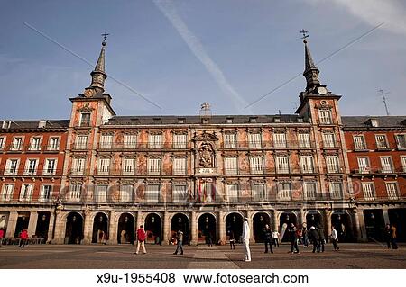 the central square Plaza Mayor, Madrid, Spain, Europe. View Large Photo Image Stock Photo - the central square Plaza Mayor, Madrid, Spain, Europe.. Fotosearch
