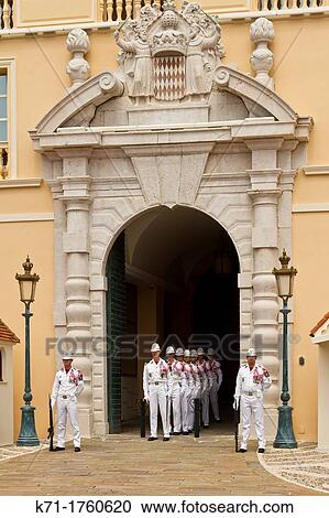 The changing of the guard ceremony at the Prince's Palace of Monaco View Large Photo Image Stock Image - The changing of the guard ceremony at the Prince's Palace of Monaco. Fotosearch