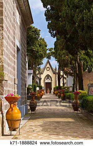 Picture - The chapel at the Santa Maria della Neve church and memorial cemetery near Santa Agata, Italy. Fotosearch