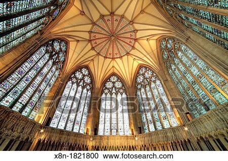 Stock Image - The chapter house, York Minster, York, North Yorkshire, England, UK. Fotosearch