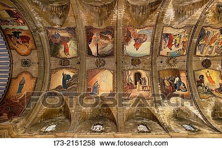 Stock Photo - The church ceiling Senyora Roser Vell, Pollenca, Majorca. Fotosearch