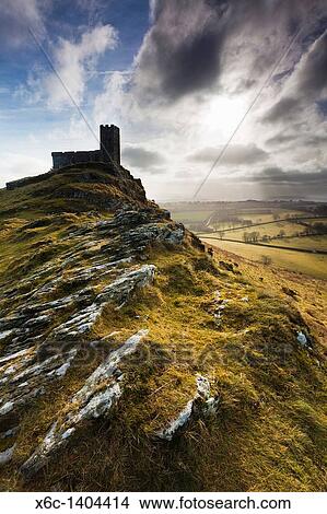 The Church of St Micheal de Rupe on Brentor, Dartmoor National Park, Devon England UK View Large Photo Image Picture - The Church of St Micheal de Rupe on Brentor, Dartmoor National Park, Devon England UK. Fotosearch