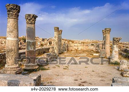 Stock Photo - The Citadel, Roman Ruins, Amman, Jordan, Middle East.. Fotosearch