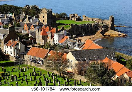 The city and castle. St Andrews. Scotland. Great Britain. View Large Photo Image Stock Image - The city and castle. St Andrews. Scotland. Great Britain.. Fotosearch
