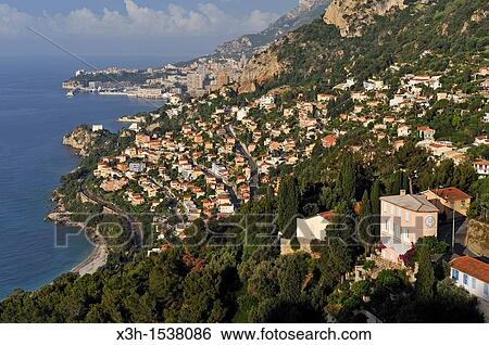 the coast viewed from the old perched village of Roquebrune-Cap-Martin Alpes-Maritimes department, Provence-Alpes-Cote d? Azur region, southeast of France, Europe View Large Photo Image Stock Photograph - the coast viewed from the old perched village of Roquebrune-Cap-Martin Alpes-Maritimes department, Provence-Alpes-Cote d? Azur region, southeast of France, Europe. Fotosearch