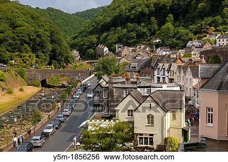 Stock Photograph - The coastal village of Lynmouth, Exmoor National Park, North Devon, England, UK, Europe. Fotosearch