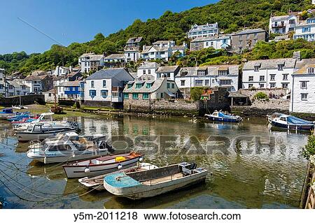 The coastal village of Polperro in Cornwall, England, United Kingdom, Europe. View Large Photo Image Stock Photo - The coastal village of Polperro in Cornwall, England, United Kingdom, Europe.. Fotosearch