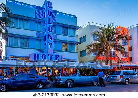 The Colony Hotel, South Beach, Miami, Florida, USA. View Large Photo Image Stock Image - The Colony Hotel, South Beach, Miami, Florida, USA.. Fotosearch