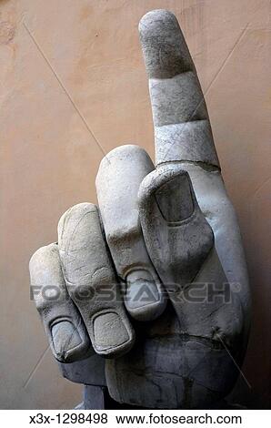 Stock Photo - The colossal hand statue of Constantine Capitoline museum Rome Italy. Fotosearch