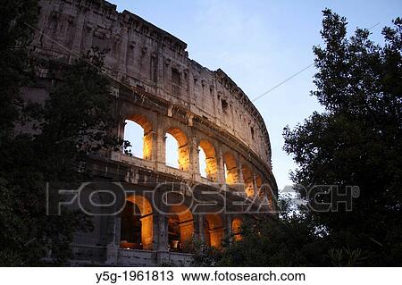 the colosseum at night in rome italy. View Large Photo Image Stock Image - the colosseum at night in rome italy.. Fotosearch