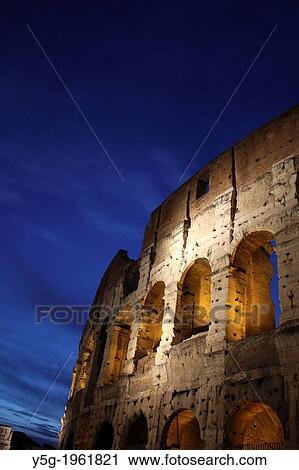 the colosseum at night in rome italy. View Large Photo Image Stock Image - the colosseum at night in rome italy.. Fotosearch