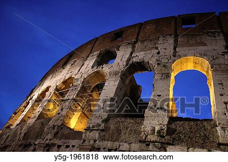 the colosseum at night in rome italy. View Large Photo Image Stock Photo - the colosseum at night in rome italy.. Fotosearch