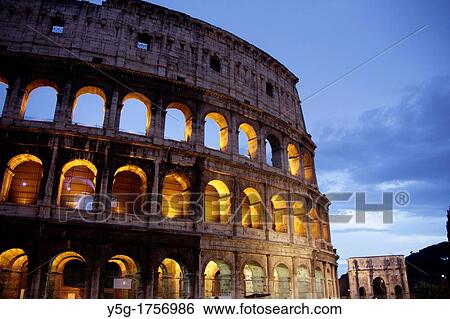 the colosseum at night in rome italy View Large Photo Image Stock Photograph - the colosseum at night in rome italy. Fotosearch