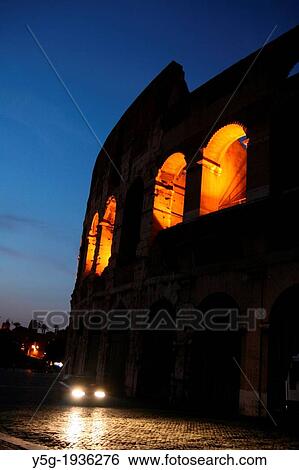 the colosseum at night in rome italy View Large Photo Image Stock Photograph - the colosseum at night in rome italy. Fotosearch