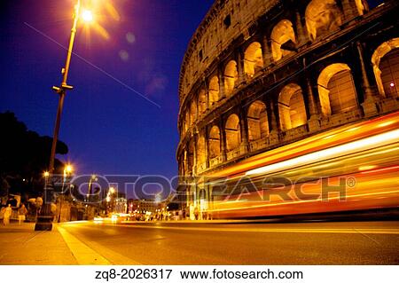 The Colosseum at night, Rome, Italy. View Large Photo Image Stock Photo - The Colosseum at night, Rome, Italy.. Fotosearch