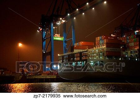 Stock Photography - The Container terminal in Hamburg.. Fotosearch