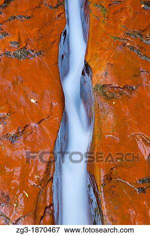 The crack that funnels water through The Subway on the left fork of North Creek at Zion National Park, Utah, USA View Large Photo Image Stock Photo - The crack that funnels water through The Subway on the left fork of North Creek at Zion National Park, Utah, USA. Fotosearch