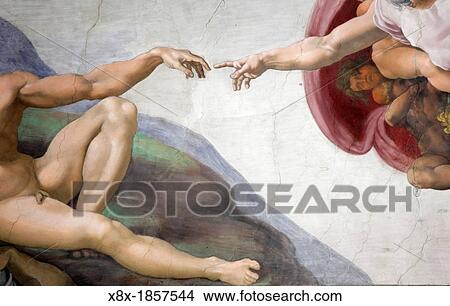 The Creation of Adam by Michelangelo at the Sistine chapel, Vatican, Rome, Italy View Large Photo Image Picture - The Creation of Adam by Michelangelo at the Sistine chapel, Vatican, Rome, Italy. Fotosearch
