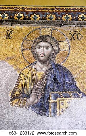 The De? sis mosaic with Christ as ruler, interior of Ayasofya Museum (Haghia Sophia), Istanbul, Turkey View Large Photo Image Stock Image - The De? sis mosaic with Christ as ruler, interior of Ayasofya Museum (Haghia Sophia), Istanbul, Turkey. Fotosearch