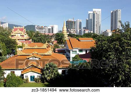 The Dhammikarama Burmese Temple, Georgetown, Penang, Malaysia. View Large Photo Image Picture - The Dhammikarama Burmese Temple, Georgetown, Penang, Malaysia.. Fotosearch
