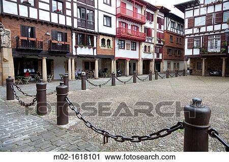 The downtown of Hondarribia, Guipuzcoa, Basque Country, Spain View Large Photo Image Stock Image - The downtown of Hondarribia, Guipuzcoa, Basque Country, Spain. Fotosearch
