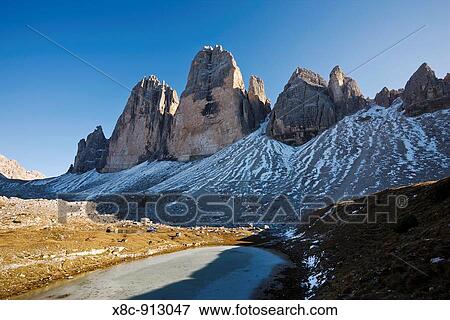 The Drei Zinnen, Tre Cime di Lavaredo, in South Tyrol, Alto Adige The Drei Zinnen are one of the icons of the european alps and a major tourist attraction on all seasons Toblach, Nature Park Sextener Dolomiten, South Tyrol, Italy View Large Photo Image Stock Photo - The Drei Zinnen, Tre Cime di Lavaredo, in South Tyrol, Alto Adige The Drei Zinnen are one of the icons of the european alps and a major tourist attraction on all seasons Toblach, Nature Park Sextener Dolomiten, South Tyrol, Italy. Fotosearch