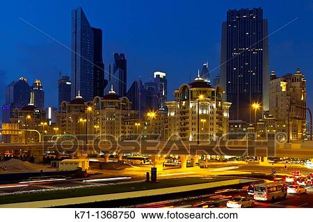 The Dubai city skyline near the Dubai Mall at night, UAE View Large Photo Image Stock Image - The Dubai city skyline near the Dubai Mall at night, UAE. Fotosearch