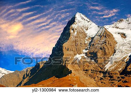 The Eiger North Face from Murren - Alps Switzerland View Large Photo Image Picture - The Eiger North Face from Murren - Alps Switzerland. Fotosearch